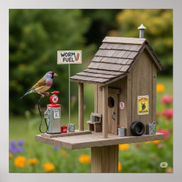 Whimsique Gas Station Birdhouse Poster