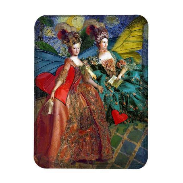 Whimsique Gemini Women Butterflies Roligt Collage Magnet (Vertikal)