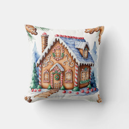 Whimsique Gingerbröd House Jul No Photo Kudde