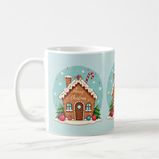 Whimsique Gingerbröd House-julscenen Kaffemugg (Vänster)