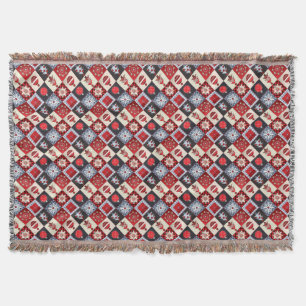 Whimsique Gingham jul Patchwork Quilt Filt