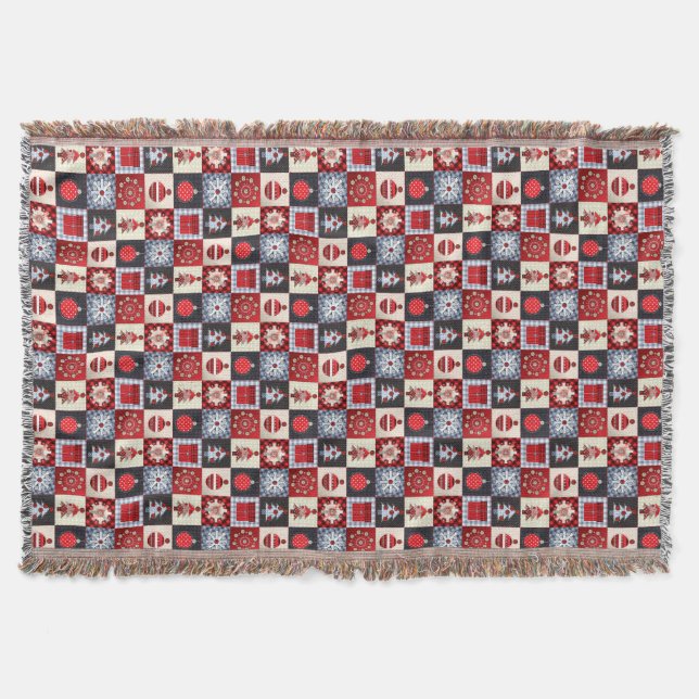 Whimsique Gingham jul Patchwork Quilt Mysfilt (Framsidan)