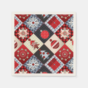 Whimsique Gingham jul Patchwork Quilt Pappersservett