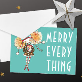 Whimsique Girl Merry All jul Card Helgkort
