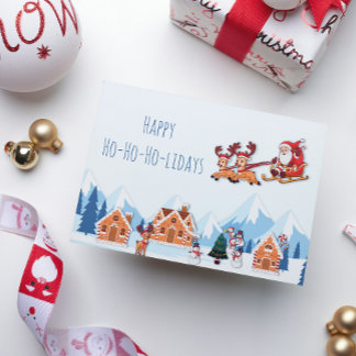 Whimsique Glad helg Santa Winter-jul Vykort