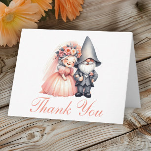 Whimsique Gnome Bröllop Tack Orange Woodland Kort