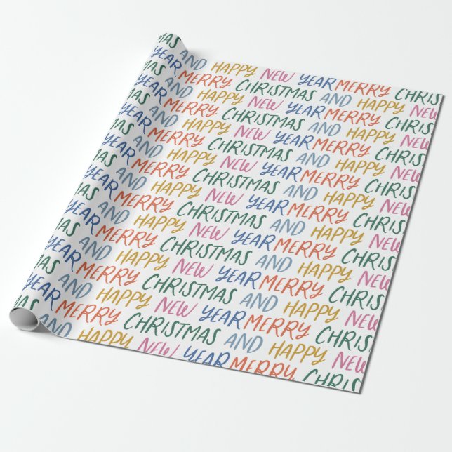 Whimsique God jul Gott nytt år Rainbow Presentpapper (Utrullad)