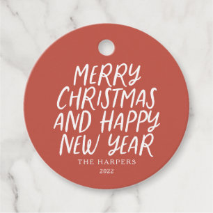 Whimsique God jul Gott nytt år Red Gåvor Etiketter