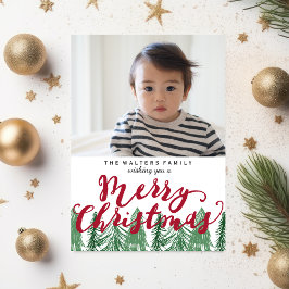 Whimsique God jul Gräs Träd Helgdag Photo Julkort