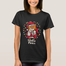 Whimsique God jul Santa Tassar Cat T Shirt
