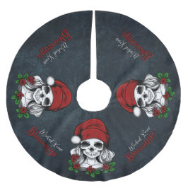 Whimsique Gothic Skull-jul Julgransmatta Borstad Polyester