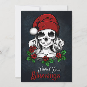 Whimsique Gothic Skull-jul Julkort