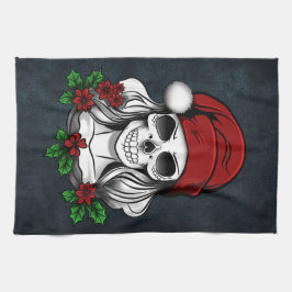 Whimsique Gothic Skull-jul Kökshandduk