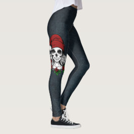 Whimsique Gothic Skull-jul Leggings