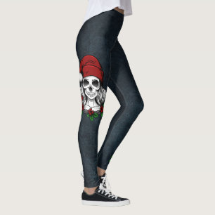 Whimsique Gothic Skull-jul Leggings