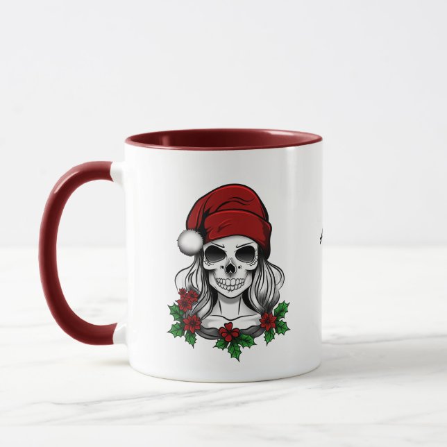 Whimsique Gothic Skull-jul Mugg (Vänster)
