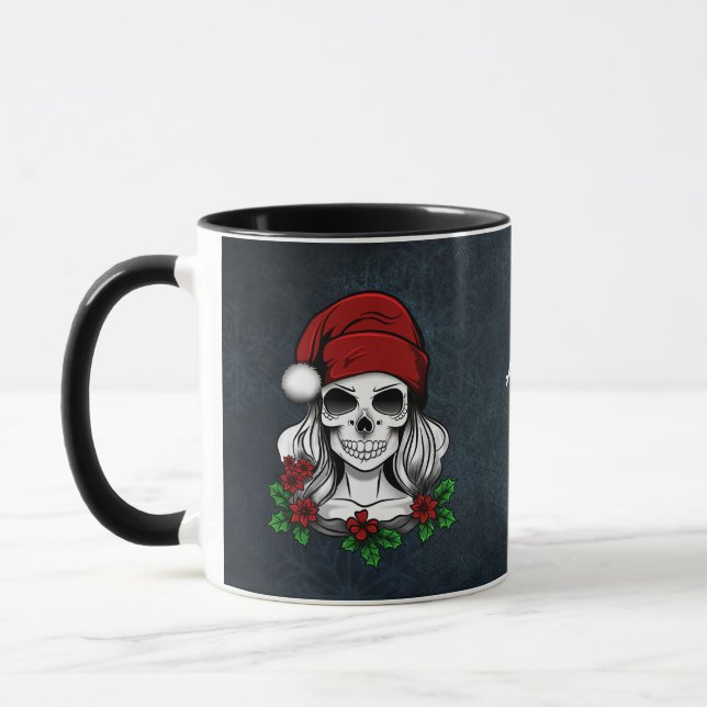 Whimsique Gothic Skull-jul Mugg (Vänster)