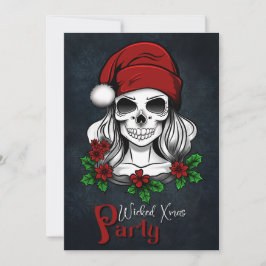 Whimsique Gothic Skull, jul Party Inbjudningar