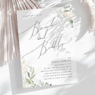 Whimsique Grey och Guld Brunch och Bubly Inbjudningar