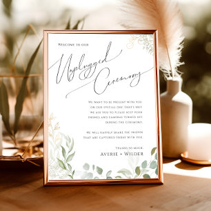 Whimsique Grey och Guld Ceremoni utan nätanslutn Poster