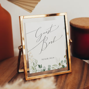 Whimsique Grey och Guld Guest Bok-tecken Poster