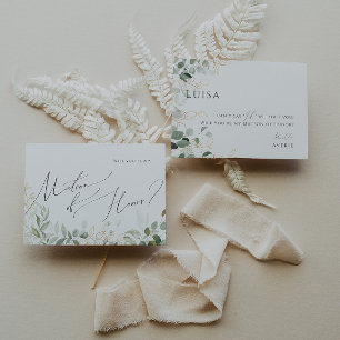 Whimsique Grey och Guld Matron of Honor Card Inbjudningar