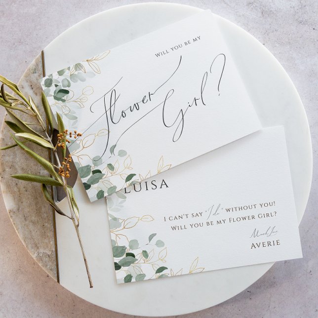 Whimsique Grey och Guld | Underordnat flickkort Inbjudningar (Skapare uppladdad)