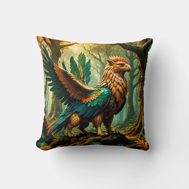 Whimsique Griffin Guarding Treasure Kudde (Framsida)