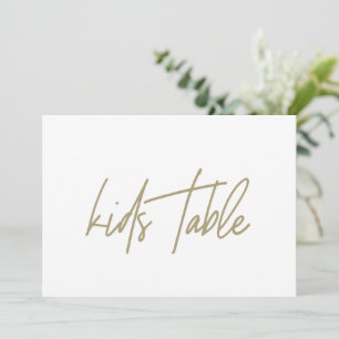 Whimsique Guld Calligraphy Kids Bord Bröllop-tecke Tack Kort