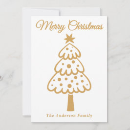 Whimsique Guld Hand plockade Julgran Julkort