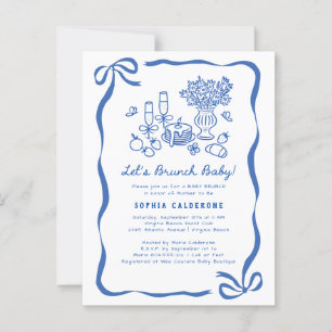 Whimsique Hand plockade Baby Shower Brunch Vykort