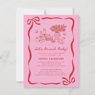Whimsique Hand plockade Baby Shower Brunch Vykort