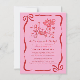 Whimsique Hand plockade Baby Shower Brunch Vykort