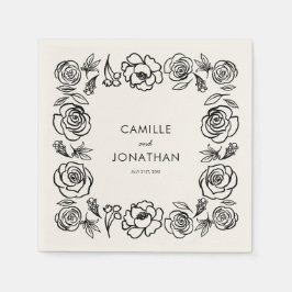 Whimsique Hand plockade Blommigt Bröllop Pappersse Pappersservett