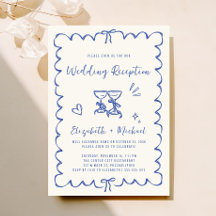 Whimsique Hand plockade Blue Cream Bröllopapper