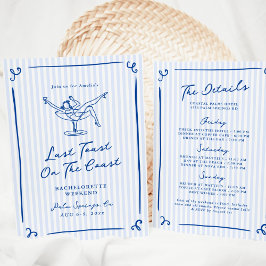Whimsique Hand plockade Blue Last Toast Helg Inbjudningar