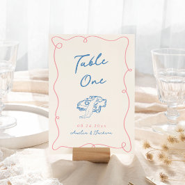 Whimsique Hand plockade Blue & Rosa Bordsnummer