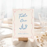 Whimsique Hand plockade Blue & Rosa Bordsnummer<br><div class="desc">Denna förtjusande utformning har hand plockade inslag och en viskös text.</div>