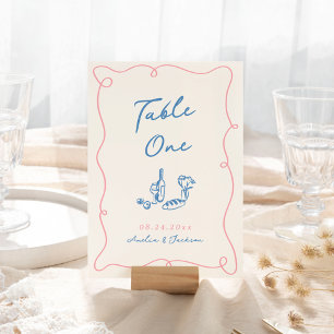 Whimsique Hand plockade Blue & Rosa Bordsnummer