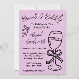 Whimsique Hand plockade Bow Inbjudningskort för mö