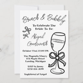 Whimsique Hand plockade Bow Inbjudningskort för mö