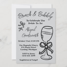 Whimsique Hand plockade Bow Inbjudningskort för mö