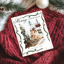 Whimsique Hand plockade Bow Photo jul Julkort