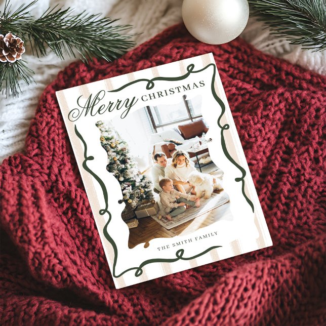 Whimsique Hand plockade Bow Photo jul Julkort (Skapare uppladdad)