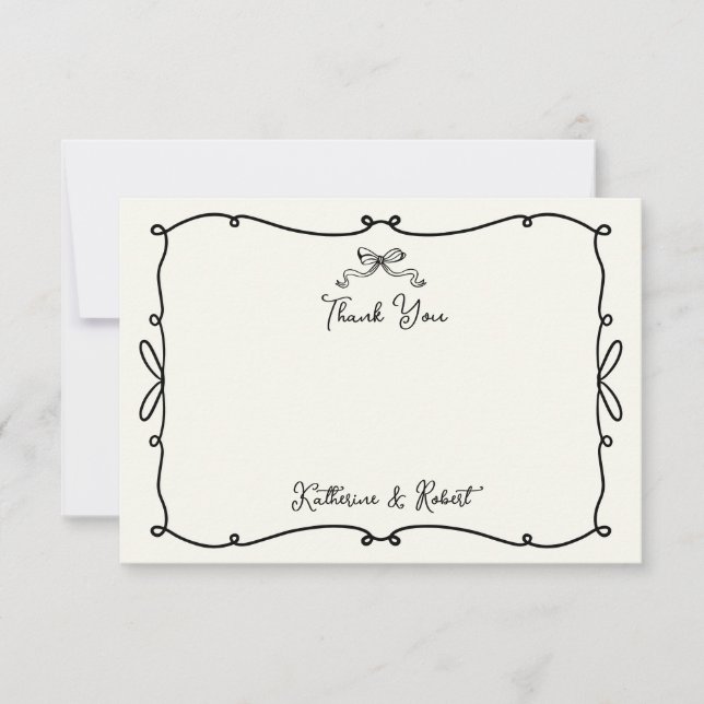 Whimsique Hand plockade Bows Bröllop - tackkort Tack Kort (Framsida)