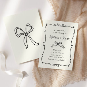 Whimsique Hand plockade Bows Budget Bröllop Inbjudningar