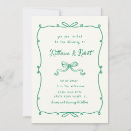 Whimsique Hand plockade Bows Budget Bröllop Inbjudningar