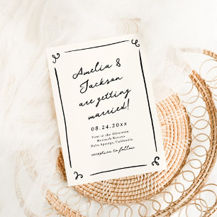 Whimsique Hand plockade Bröllop Inbjudningar