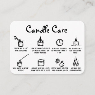 Whimsique Hand plockade Candle Care Tack Logotyp Tilläggskort