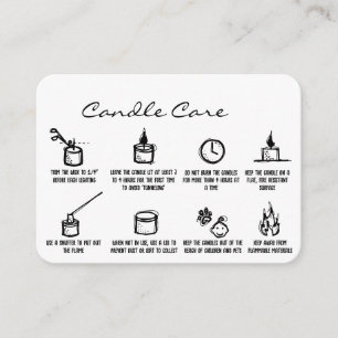 Whimsique Hand plockade Candle Care Tack Logotyp Tilläggskort